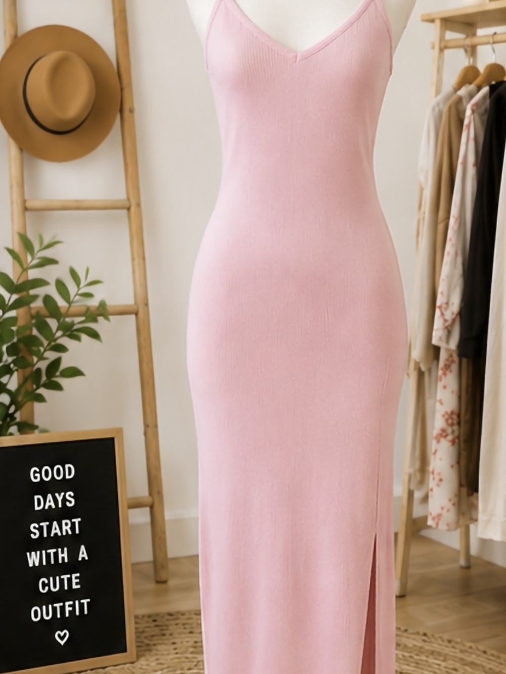 Windsor Blush Pink Sleeveless Maxi Slip Dress